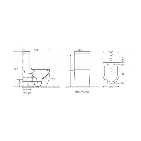 Kombi WC ARCO RIMLESS