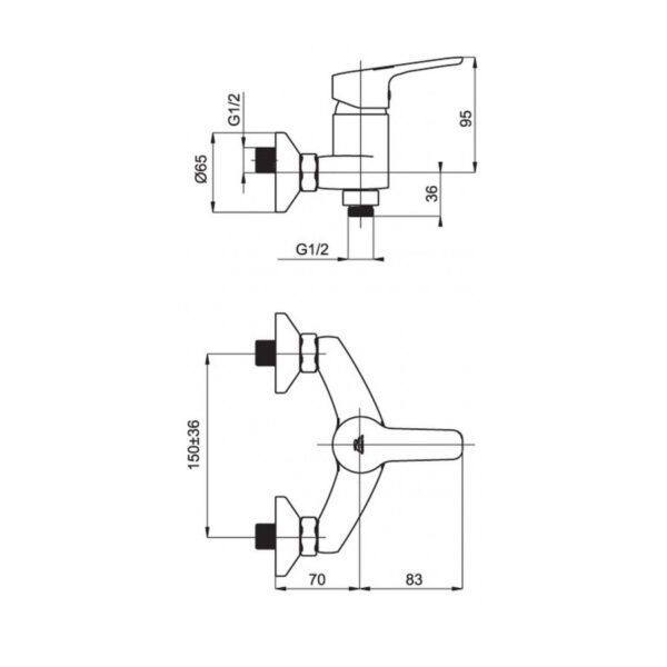 Sprchová baterie UNO-12 černá