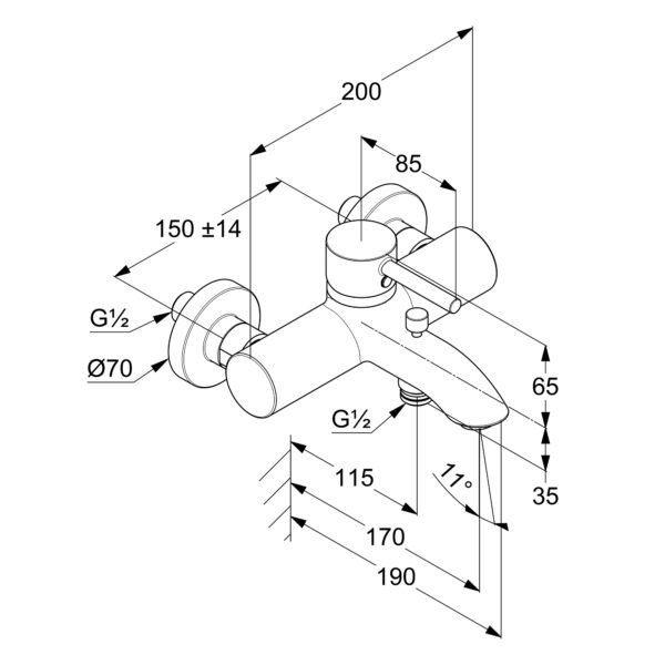 Vanová baterie Kludi BOZZ