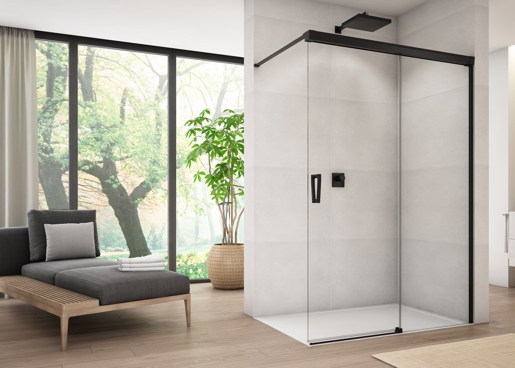 Walk-in CADURA CAW2 černá Walk-in CADURA CAW2 černá