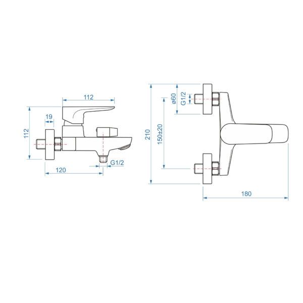 Vanová baterie Dakota černá