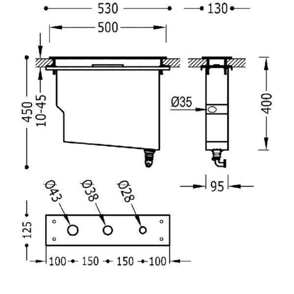Sada nádrže pro stojánkové vanové baterie LOFT-Tres