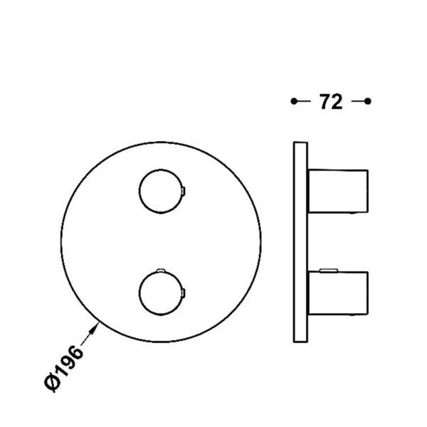 Viditelný termostatický díl pro podomítkový 2-cestný THERM-BOX