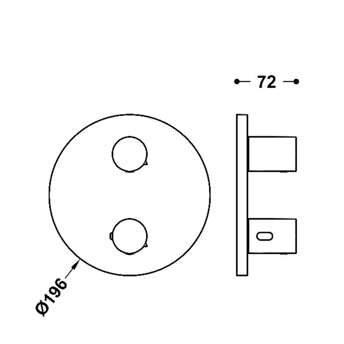 Viditelný termostatický díl pro podomítkový 2-cestný THERM-BOX