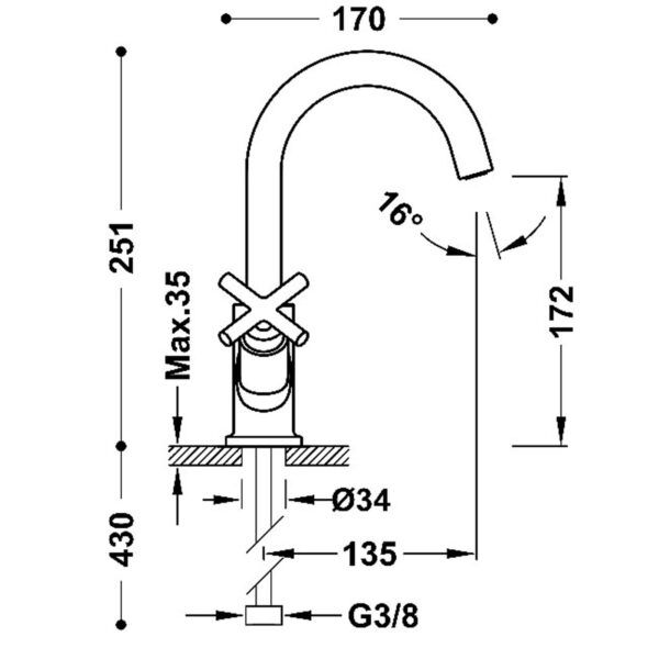 Umyvadlová baterie Mont Blanc