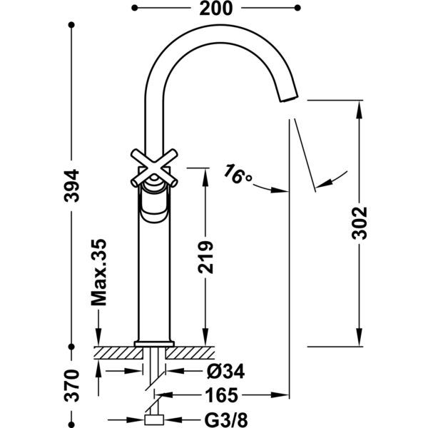 Umyvadlová baterie Mont Blanc