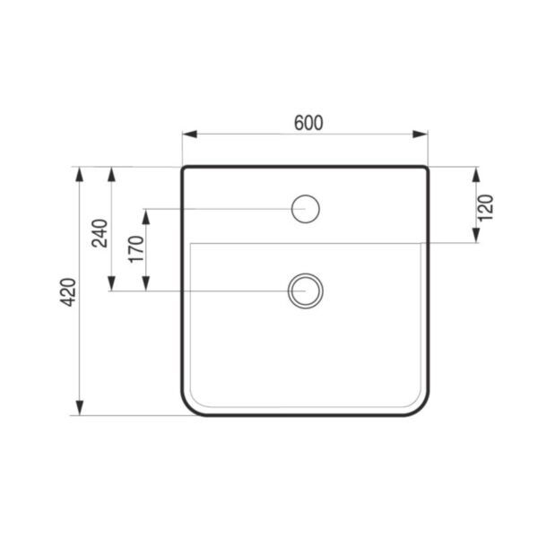 Umyvadlo na desku i nástěnné PIENO