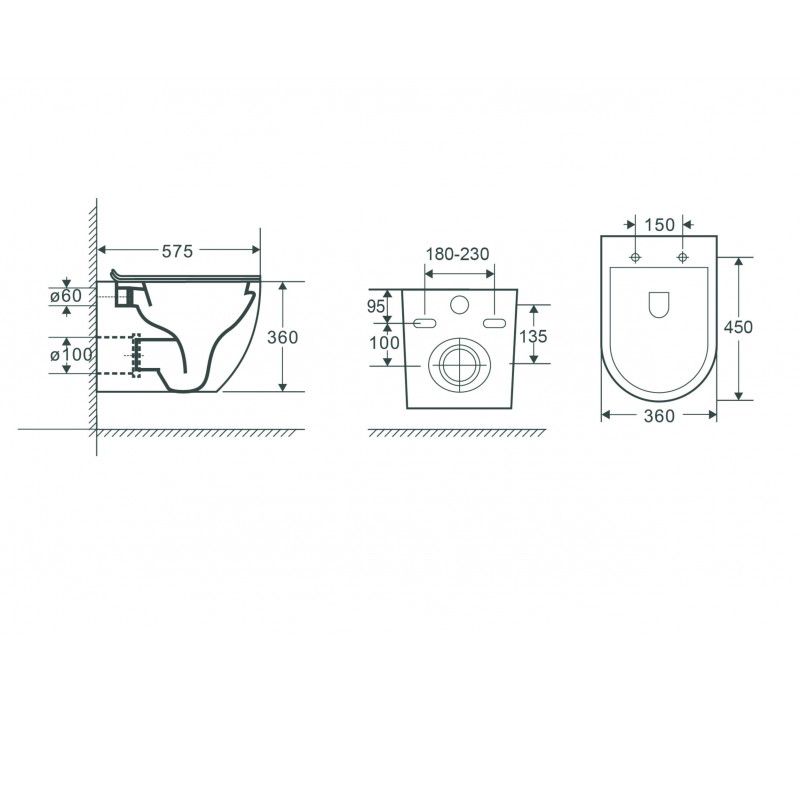 Závěsné WC ARCO II. Závěsné WC ARCO II.