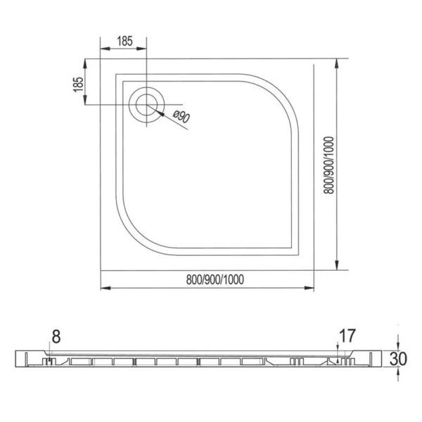 Lavilla sprchová vanička čtverec