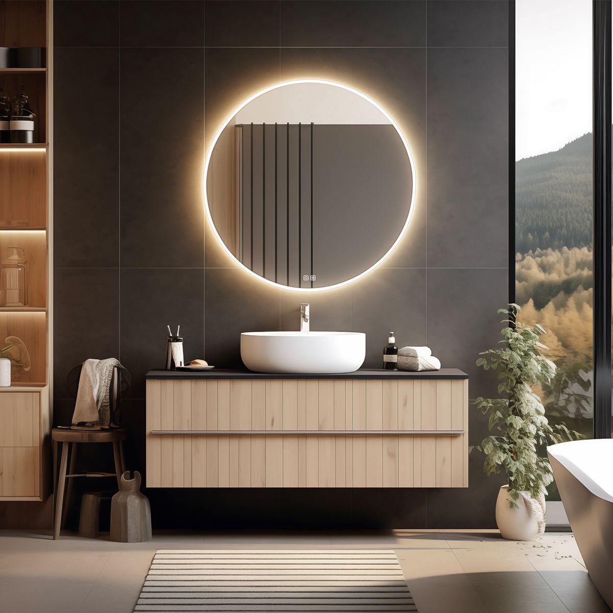 Kulaté LED zrcadlo 80 cm Kulaté LED zrcadlo 80 cm