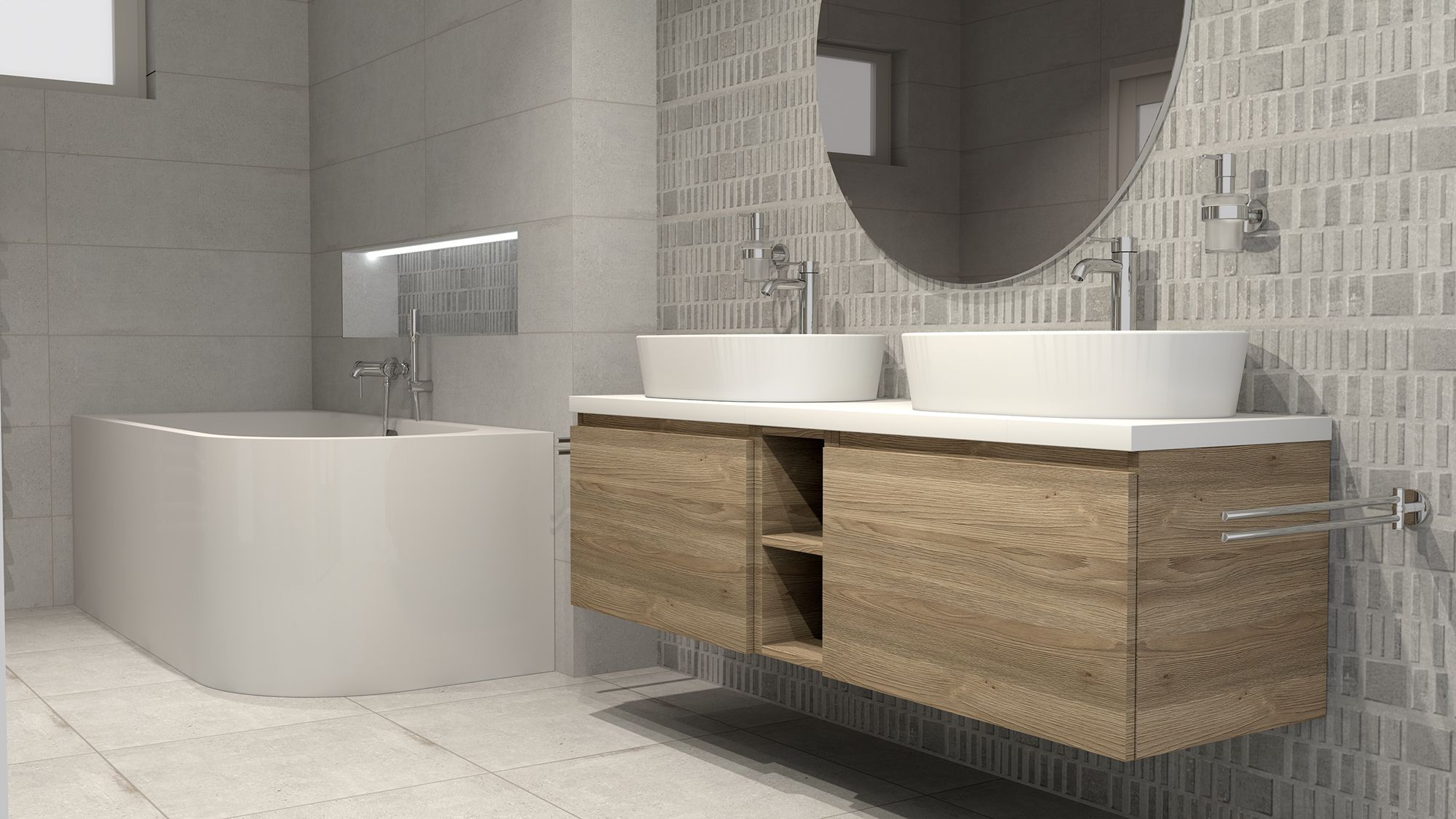 Koupelnový nábytek Opera plus Moderní grafický návrh koupelny