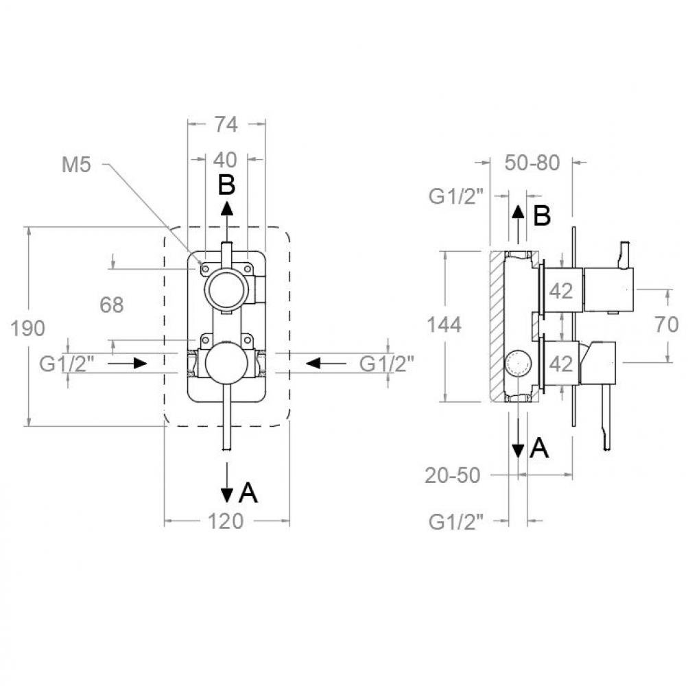 Podomítková baterie Odisea Podomítková baterie Odisea