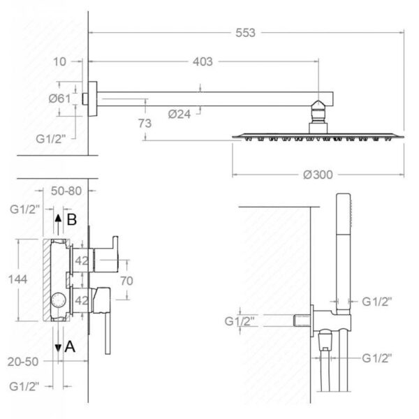 Sprchová baterie Drako